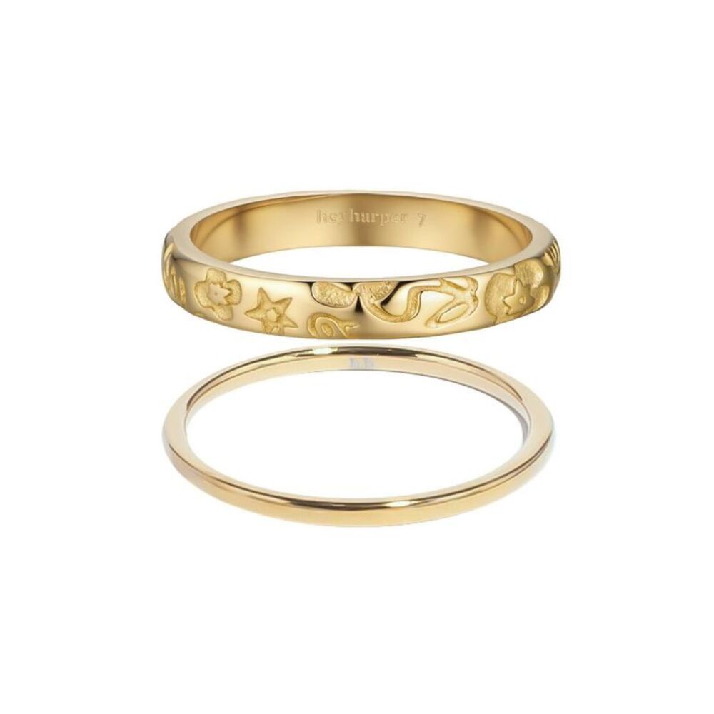 Hey Harper Aurie Ring Set - Gold Size 8
